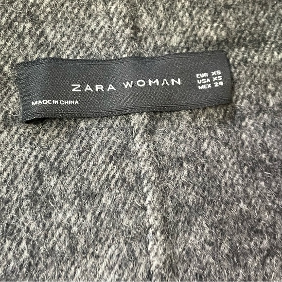 Zara Handmade Wool Charcoal Gray Oversized Open Front Coat, Size XS/Size 2-4 - Picture 7 of 7
